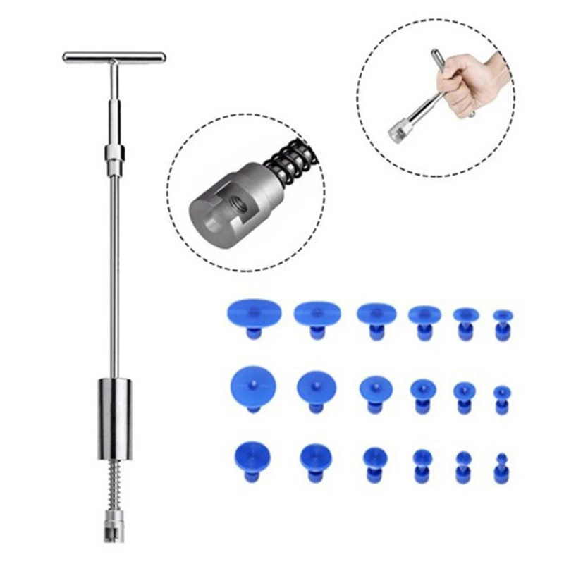 

Car Body Dent Removal Tool Slide Hammer Suction Cups Take Out Car Dent Repair Tool Reverse Hammer Glue +18pcs Glue Puller