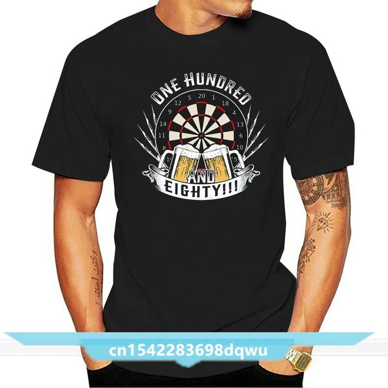

Darts Shoot Beer Game Graphic T-Shirts One hundred and eighty dart beer 100% Cotton Top Quality Clothing Shirts Custom