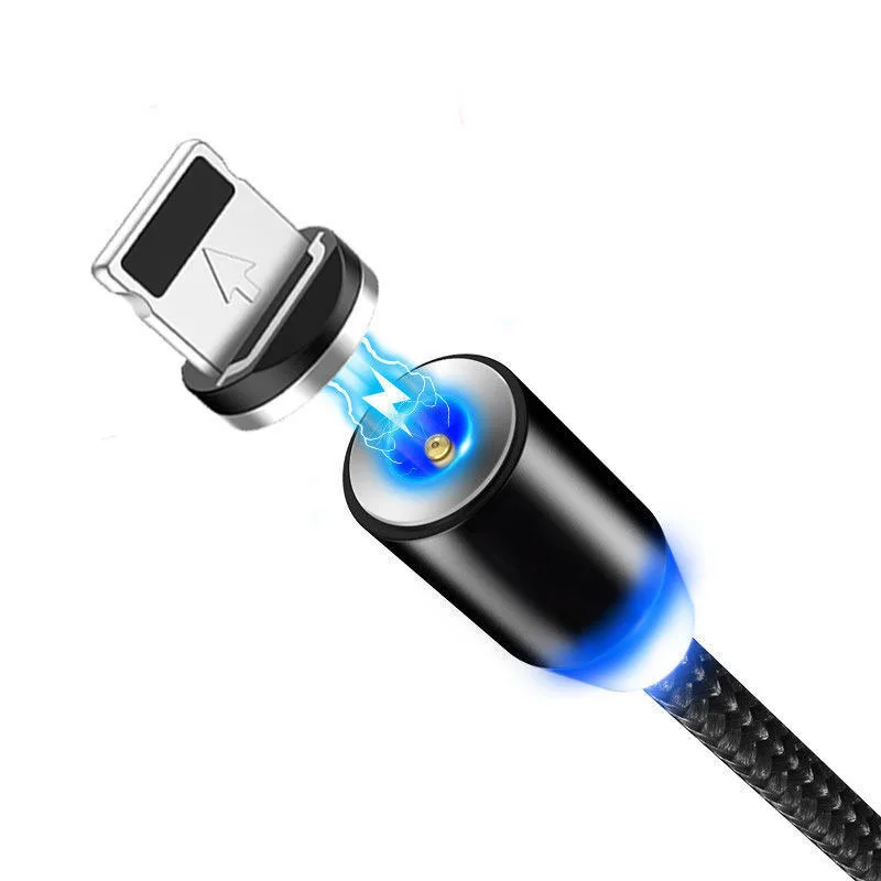 

Magnetic Apple Portable Data Cable Nylon Woven Magnetic Mobile Phone Data Cable LED Luminous Magnetic Charging Cable for Apple