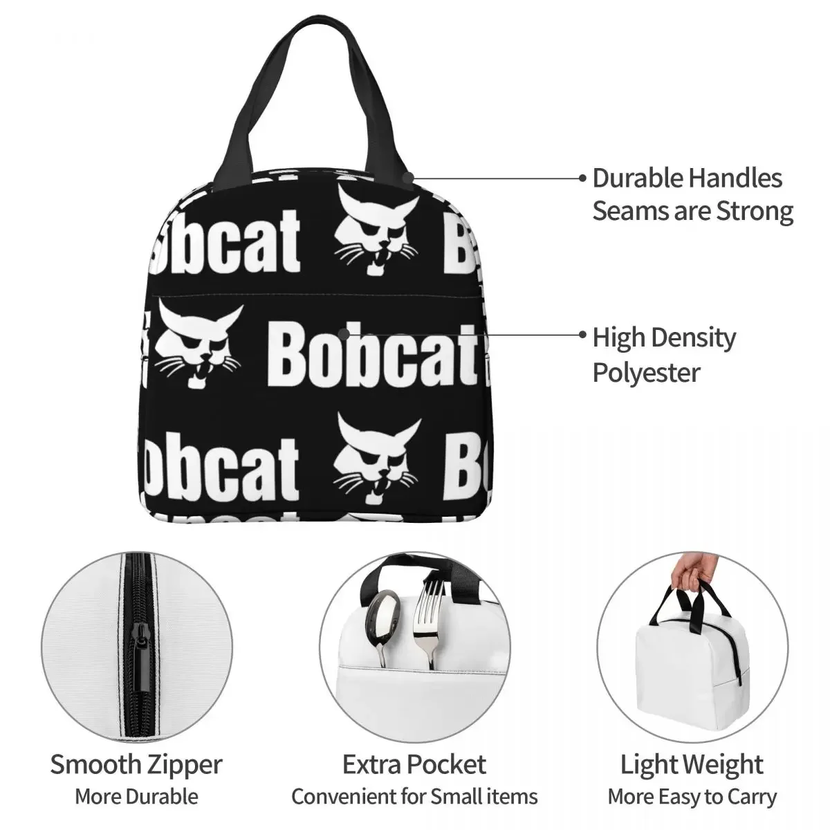 Сумка для ланча с логотипом Bobcat унисекс портативная охлаждающая изолированная