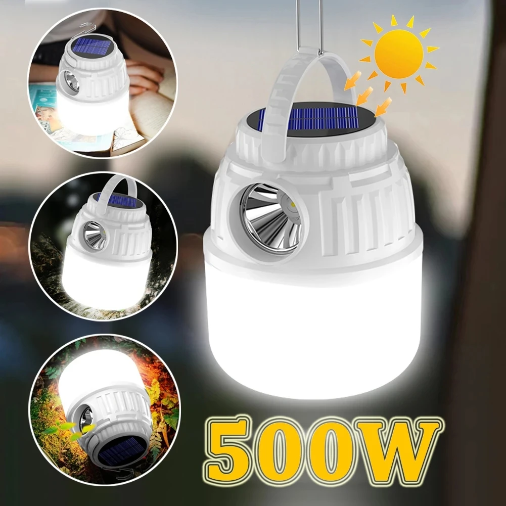 2023 New Camping Lights LED Bulbs Rechargeable Emergency Lights Solar Lanterns High Brightness Energy Saving for Outdoor Fishing