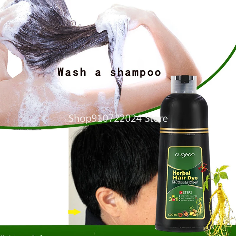

500ml Organic Natural Fast Hair Dye Only 5 Minutes Noni Plant Essence Black Hair Color Dye Shampoo for Cover Gray White Hair
