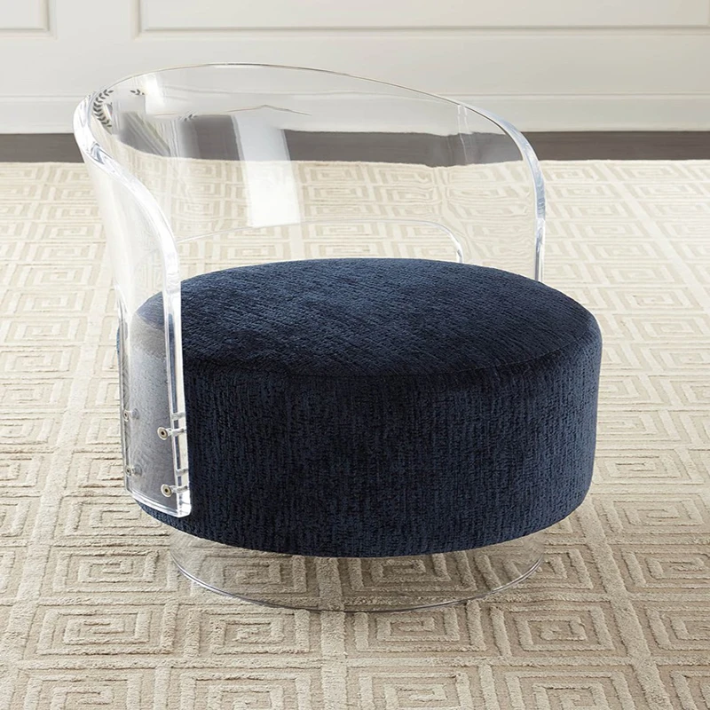 

Simple Modern Transparent Acrylic Living Room Leisure Back Chair Small Apartment Light Luxury Fabric Creative Single Sofa Chair