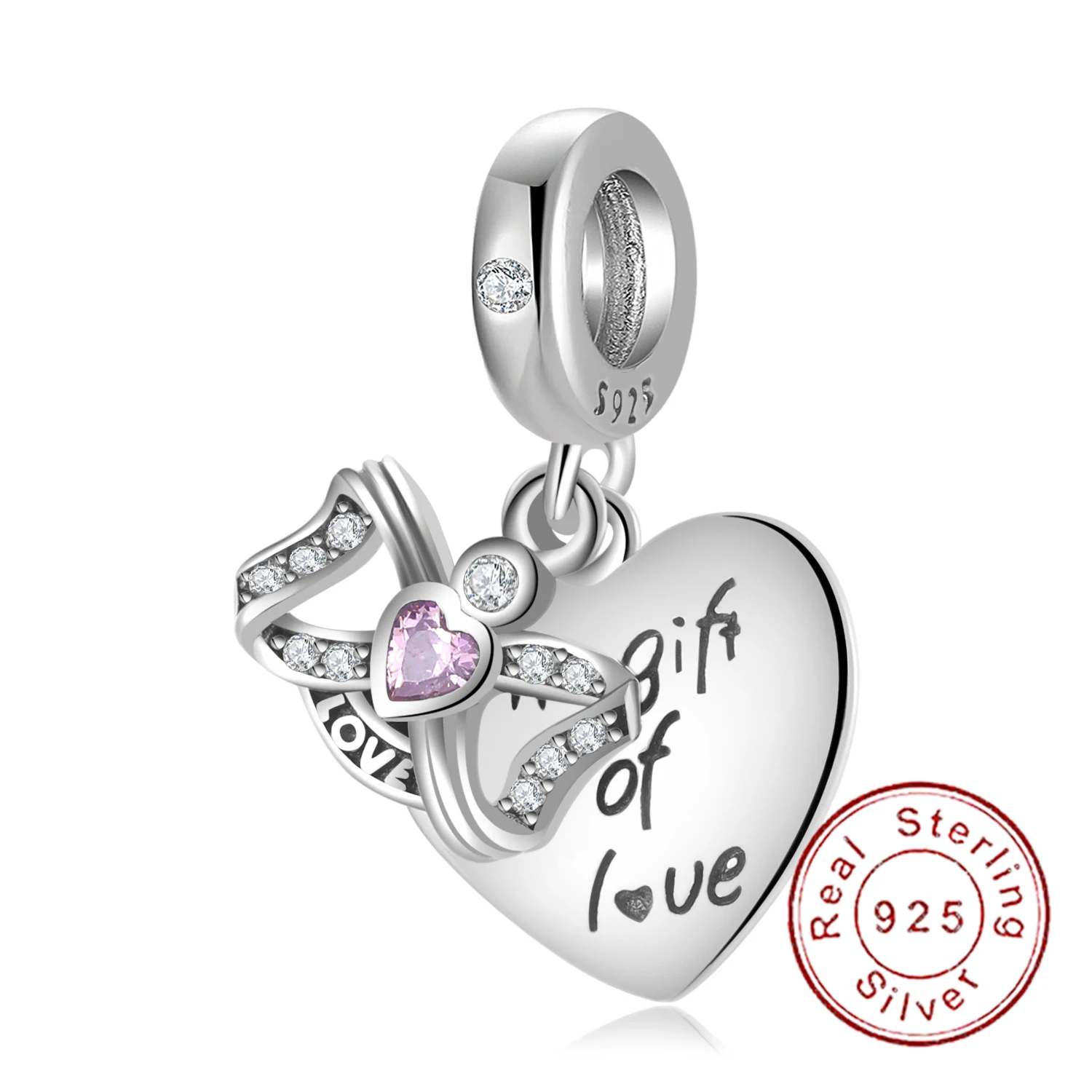 

Подлинное Европейское Серебро S925 пробы DIY очаровательное CZ любовное сердце подвеска для оригинальной PD женской детской ювелирной изделия