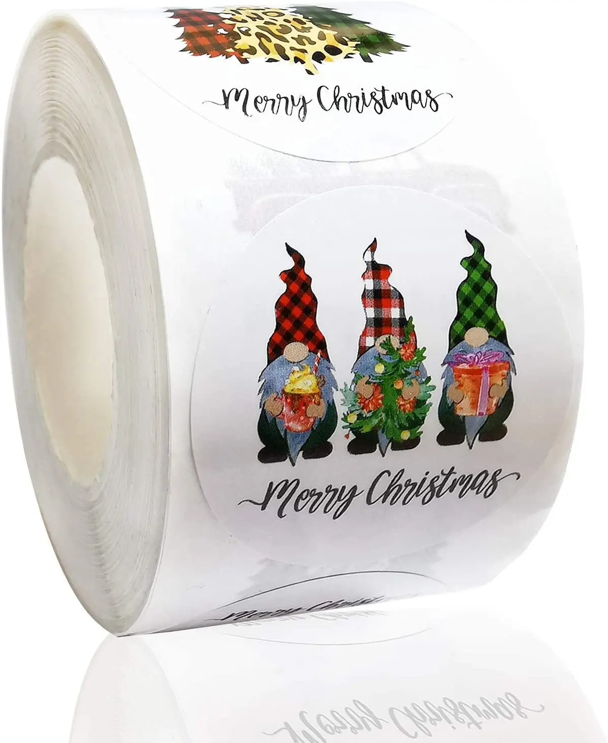 50-500Pcs Christmas Tree Santa Claus Merry Christmas Stickers 2.5cm Thank You Stickers for Gift Sealing Holiday Candy Bag Decor