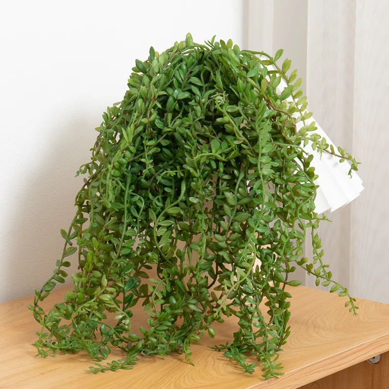 

Green Artificial Plant Fake Decoration Pearl Succulent Weeping Plastic Vine Garland Home Living Room Party Wedding Arrangement