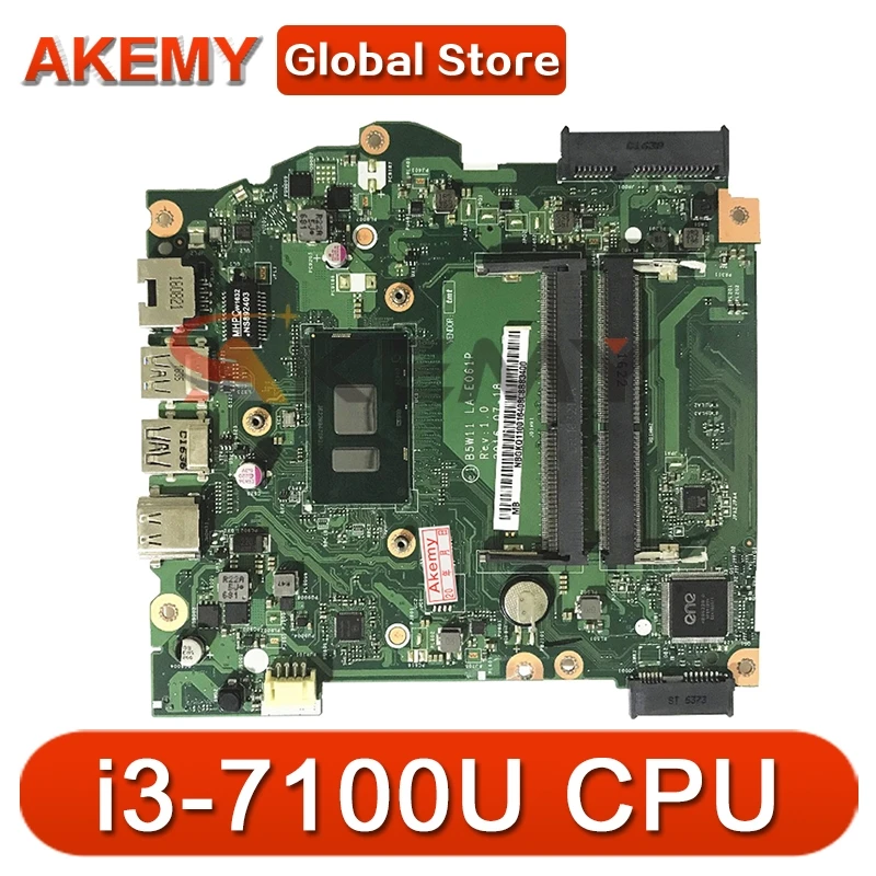 

Akemy laptop Motherboard For ACER Aspire ES1-572 i3-7100U Mainboard LA-E061P SR2ZW DDR4