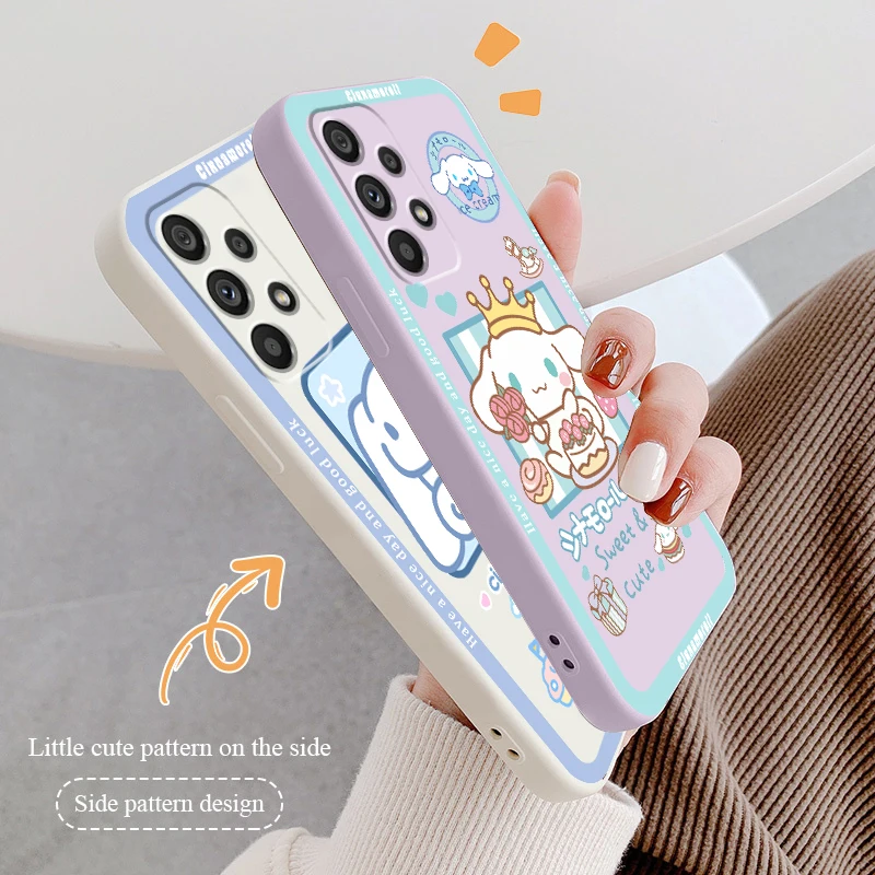 

Kulomi Cinnamoroll Cute Art Liquid Rope Funda Phone Case For Samsung A73 A53 A33 A52 A32 A23 A22 A71 A51 A21S A03S A50 A30 5G