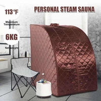 2l portable steam sauna tent spa slimming loss weight full body detox therapy brown steam generator
