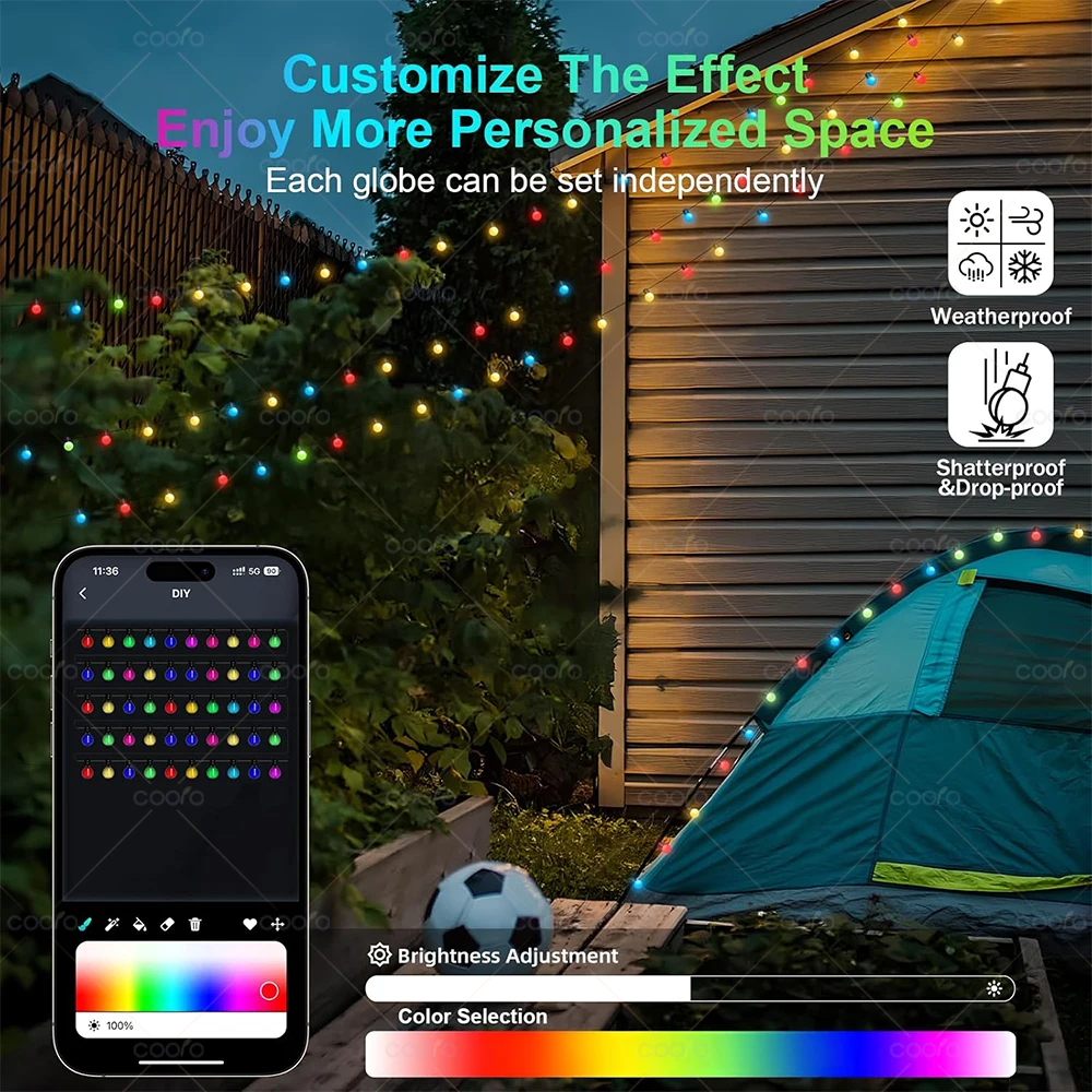 USB Bluetooth красочная светодиодная лампа G18 гирлянда 5 м 10 Рождественская спальня