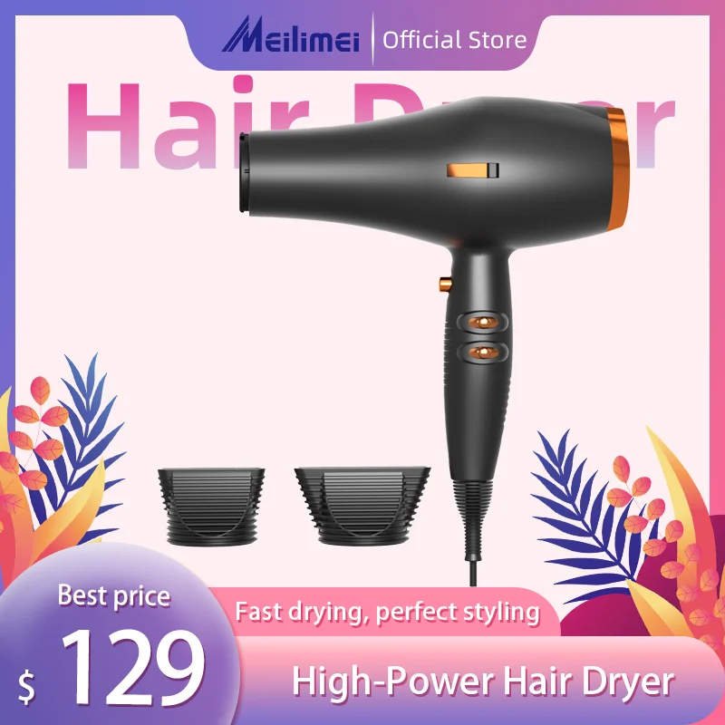 

Professional Hair Dryer High Power Negative Ionic Blow Dryer Fast Dry Salon Grade Powerful Hairdryer Hair Care