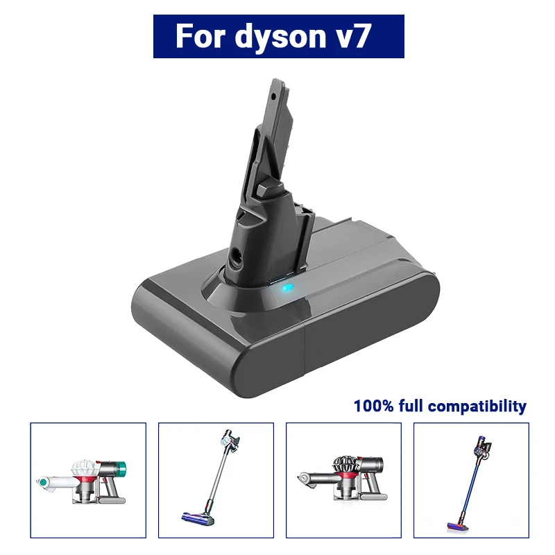 

For Dyson V7 Battery 21.6V 6000mAh/4000mAh lithium FLUFFY V7 Animal V7 Pro 225403 229687 Tools Rechargeable Battery