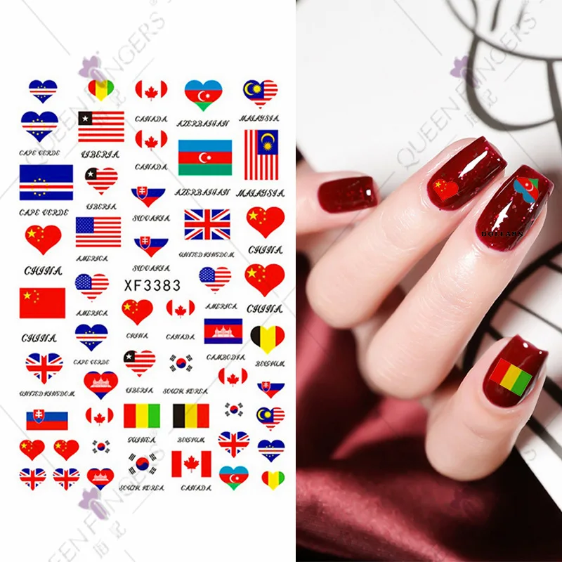 

1 шт., классические наклейки-флаги для ногтей