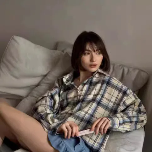 Винтажная рубашка с клетчатым принтом