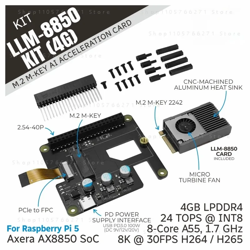 Фото AX8850 SoCM5Stack LLM 8850 Карта-усилитель ИИ с поддержкой Axera №2