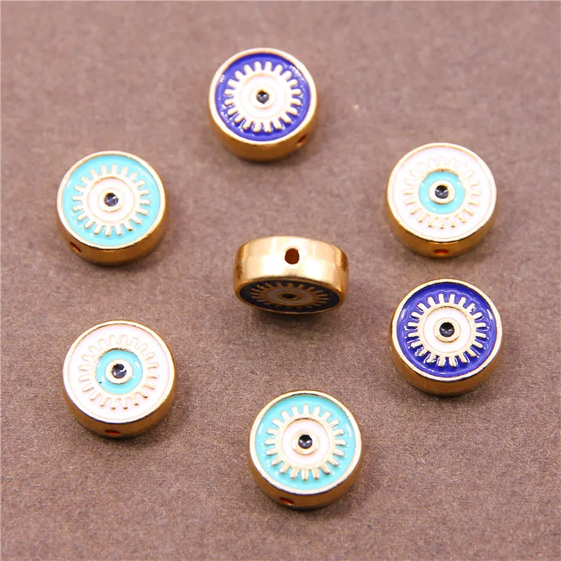 Новые 10 шт. 6 мм овальные бусины от сглаза металлические из цинкового сплава для