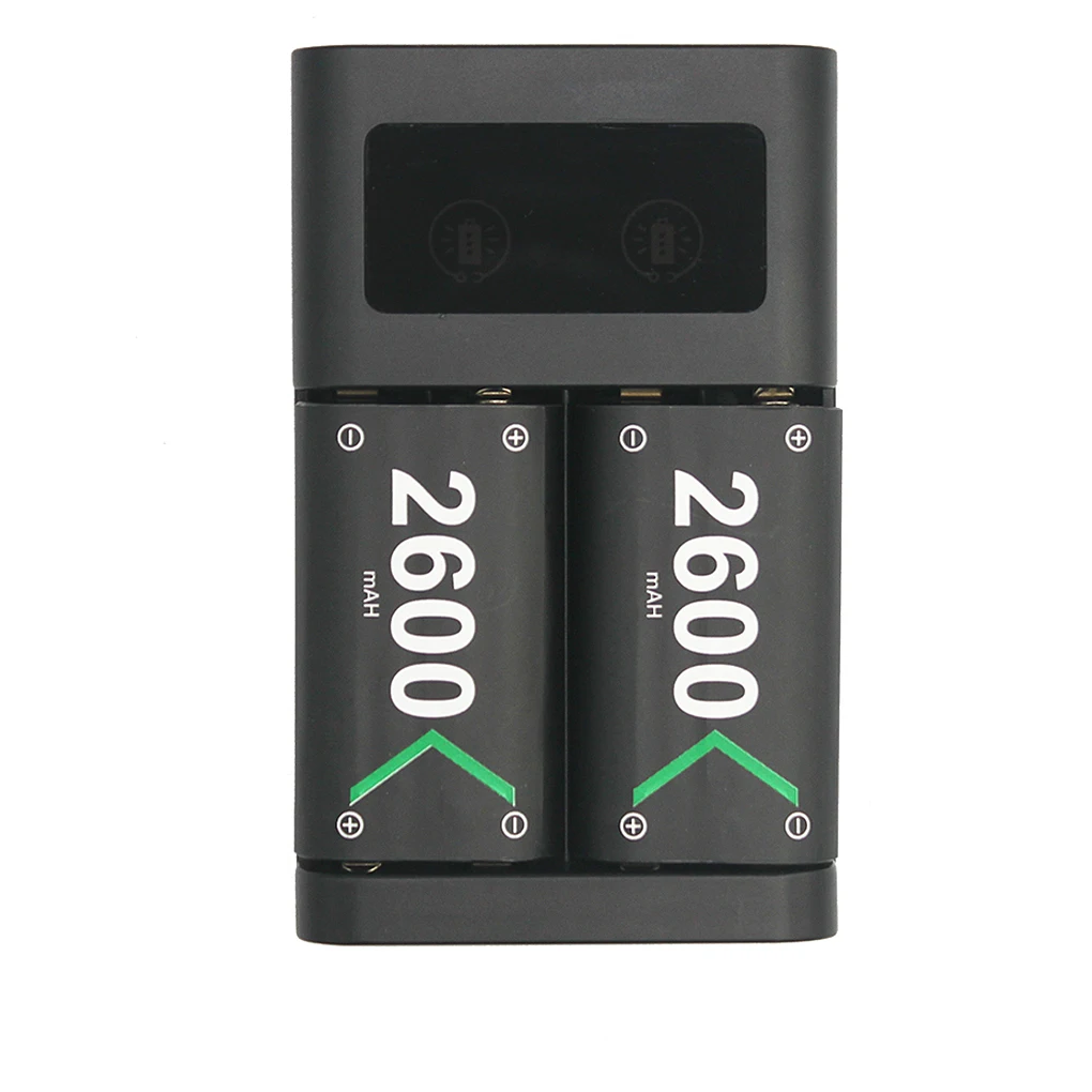 

Controller Battery Pack Charger Rechargeable Gamepad Batteries 2 Slots Travel LED Station Dock Replacement for Xbox One