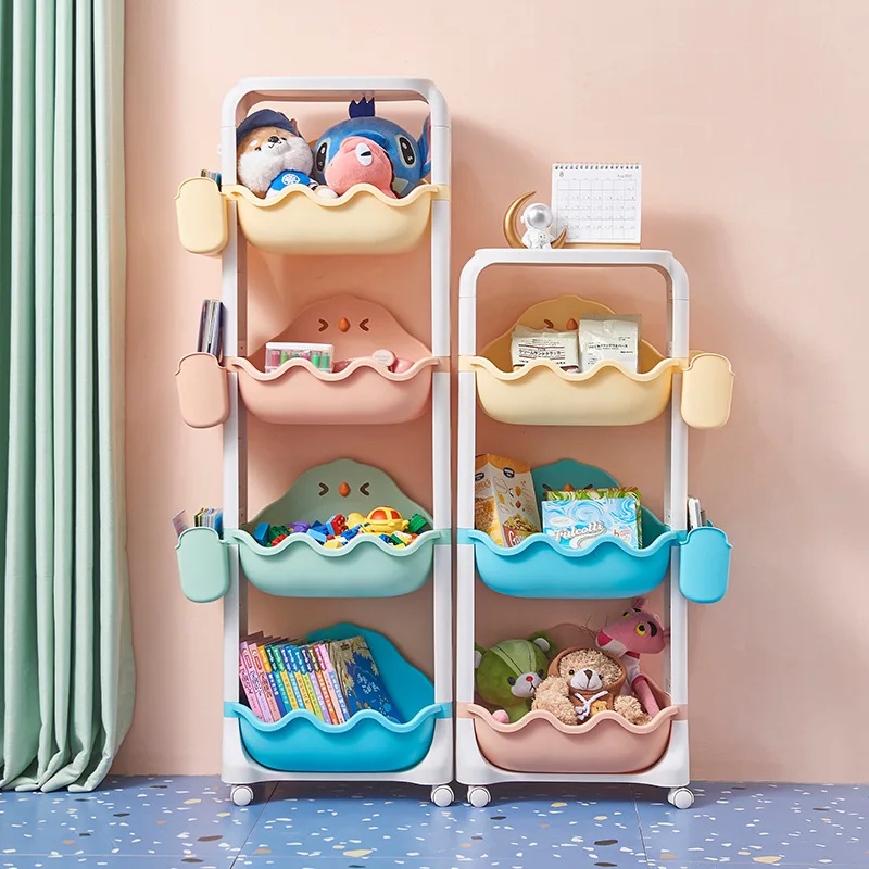 

Creative Children's Toy Storage Rack Plastic Multi-layer Storage Rack Bedroom Bedside Snack Organizer Trolley Storage Box