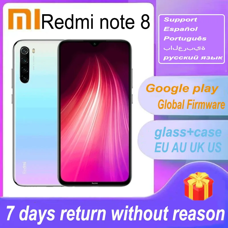 Global version smartphone Xiaomi Redmi Note 8 6G 128G global rom Snapdragon 665 48MP 4000mAh 18W Fast Charge