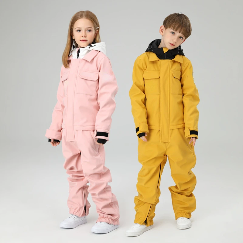 2022 New Children's Ski Suit Warm Waterproof Boys Girls Outdoor Skiing Snowboarding Winter Ski Kids Set Ski Pants Equipment