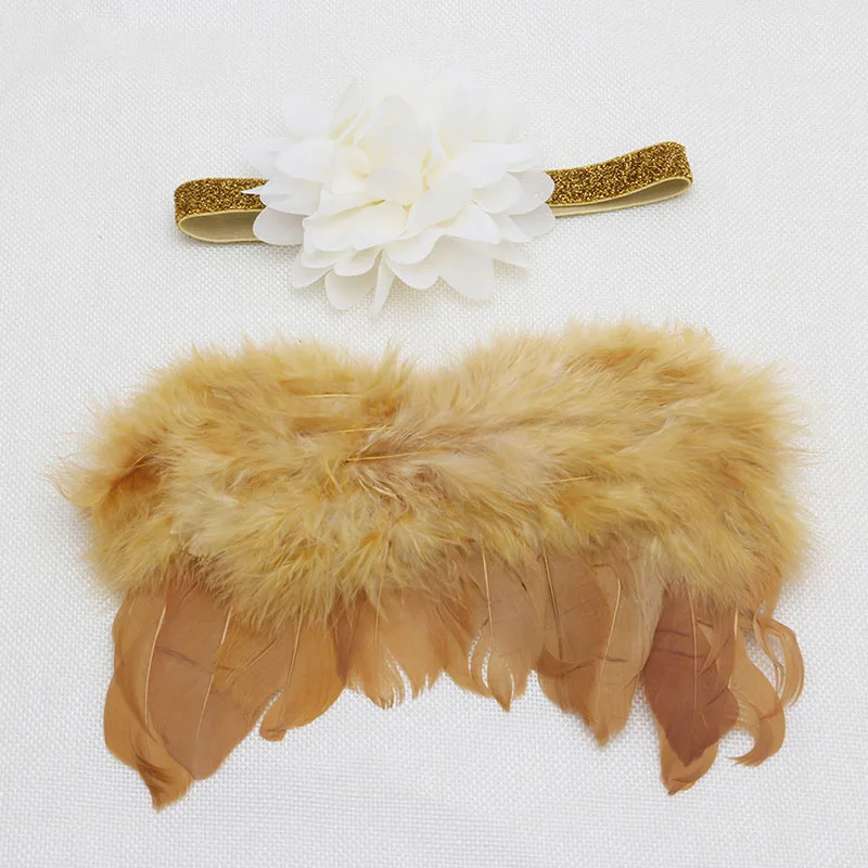 

Милый костюм с крыльями и повязкой на голову для новорожденных девочек, наряд для фотосессии на день рождения