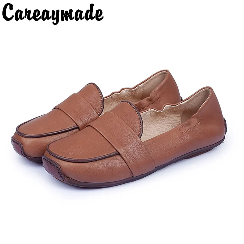 

Careaymade-Genuine leather British style small leather shoes women's flat shoes ins women's black shallow mouth single shoes