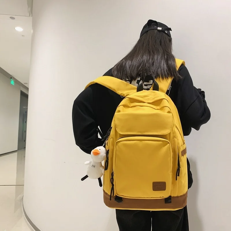 

Школьный рюкзак для девочек и мальчиков-подростков, Мягкий тканевый ранец для женщин и мужчин, нейлоновая дорожная сумка