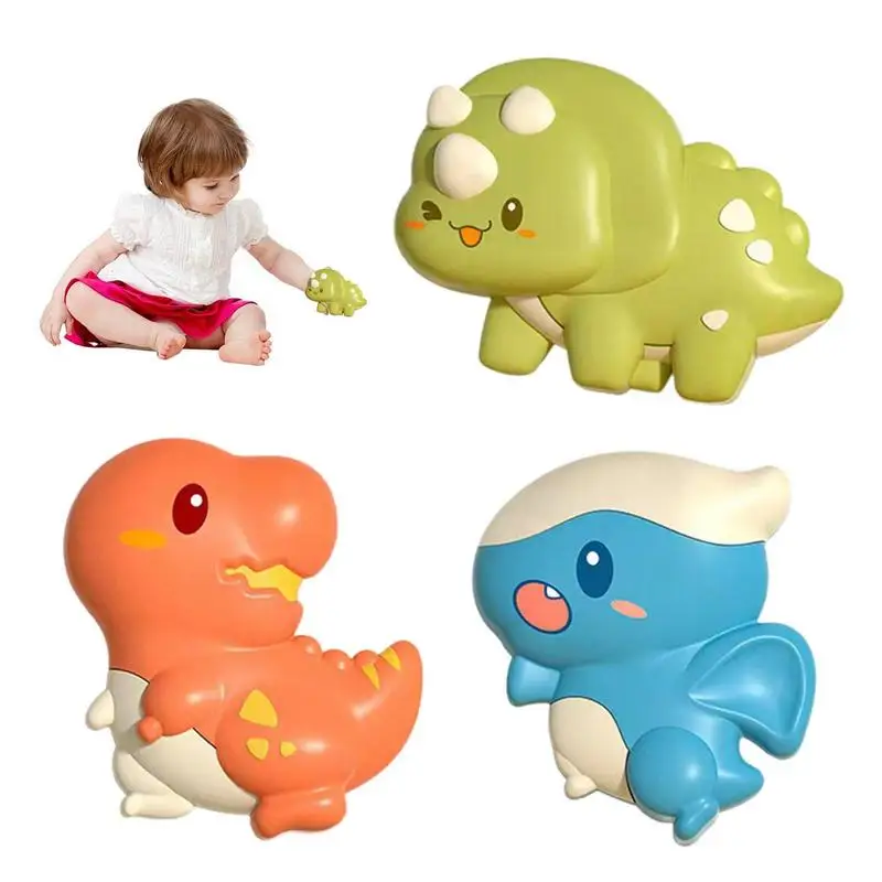 

Baby Suction Cup Toys 3-pcs Dinosaur Baby Bath Spinner Toy With Suction Cup Sensory Bath Toys For Toddlers Release Stress Baby