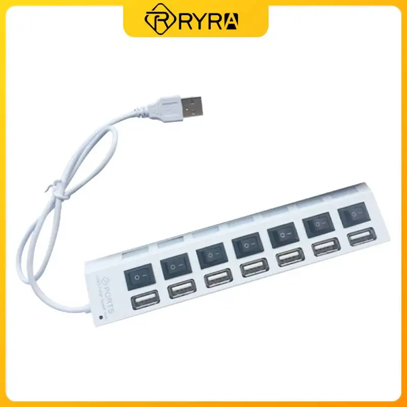 

RYRA New USB 2.0 Hub USB Hub 2.0 Multi USB Splitter Hub Use Power Adapter 4/7 Port Multiple Expander With Switch For Computer