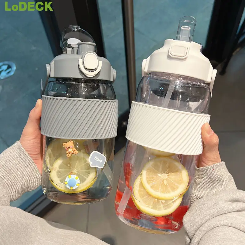 

Anti-Slip Portable Straw Mug Summer Outdoor Travel Cup Sports Gym Drink Tumbler 1.5/2L Water Bottle Large Capacity Fitness Jugs