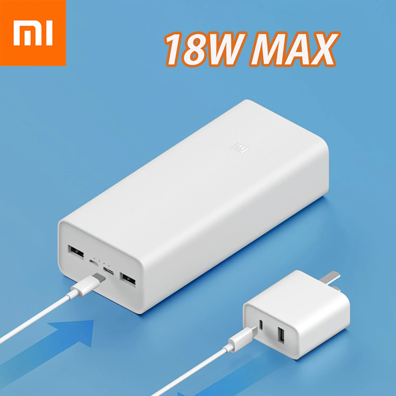 

Оригинальный внешний аккумулятор Xiaomi Mi 3 30000 мАч USB Type C PD 18 Вт Быстрая зарядка портативный внешний аккумулятор большой емкости для телефона