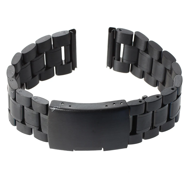 

22Mm Watch Bracelet Spare Steel Black Strap Watch Band