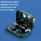 Беспроводные стерео наушники TWS, Bluetooth совместимые наушники, спортивная водонепроницаемая гарнитура, 3500 мАч, зарядка, наушники с микрофоном