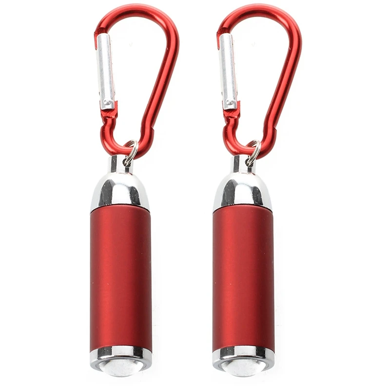 

New 2X Outdoor Fishing LED Mini Flashlight Torch Carabiner Keychain