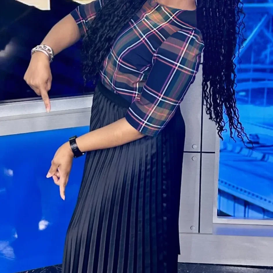 Европейская мода лидер продаж плиссированное платье размера в клетку