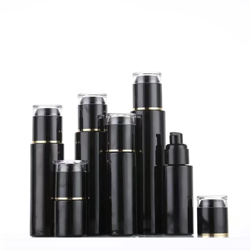 

8pcs Refillable Bottle Empty Glossy Black Glass Cosmetic Essential Oil Lotion Spray Bottle 120ml 100ml 80ml 60ml 40ml 30ml 20ml