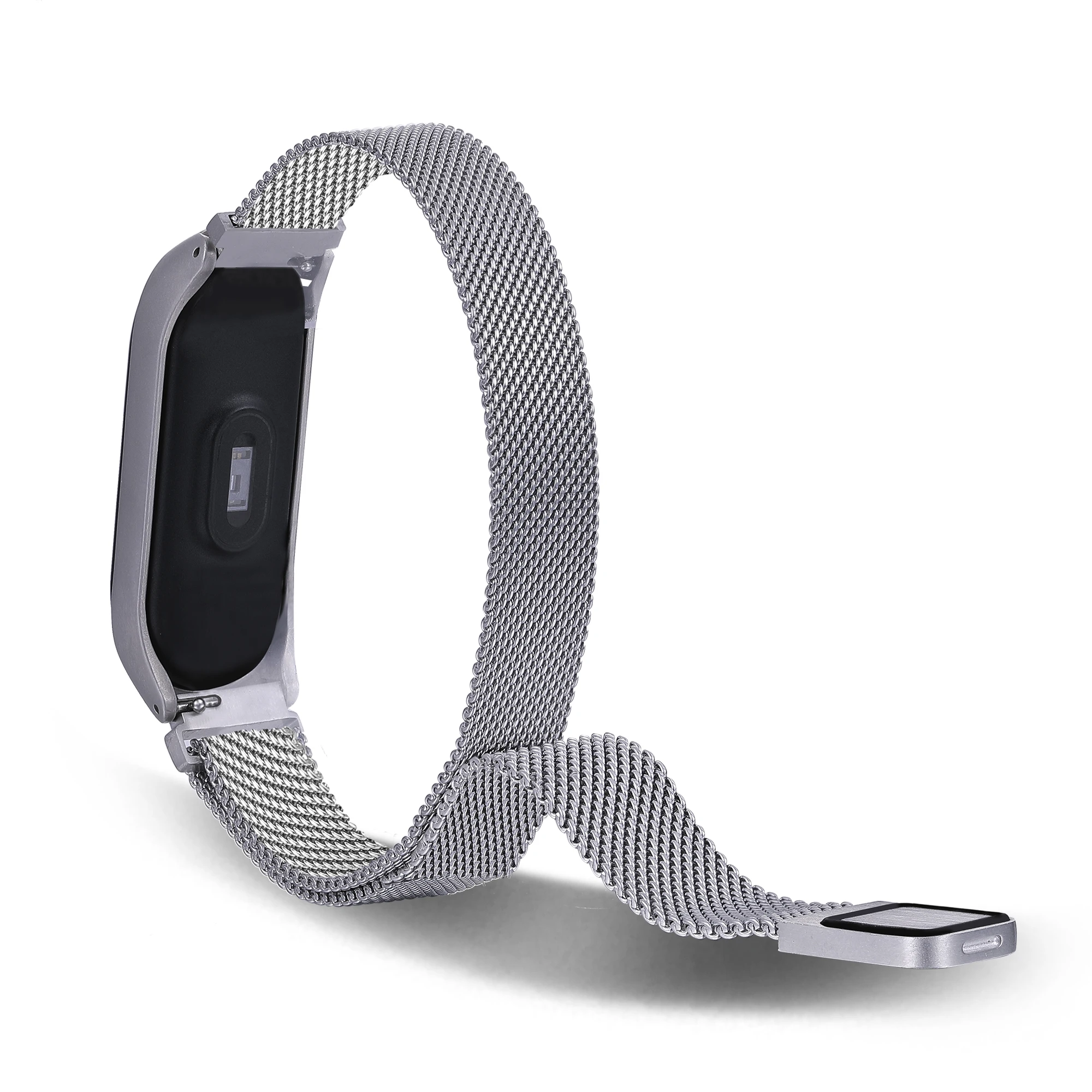 For New Xiaomi wristband 3/4/5/6/7 metal band strap buckle stainless steel band strap Mi bracelet wristband Unisex snap buckle