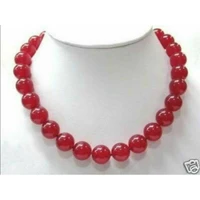 natural 10mm red ruby round gemstone beads nelace 18 aaa