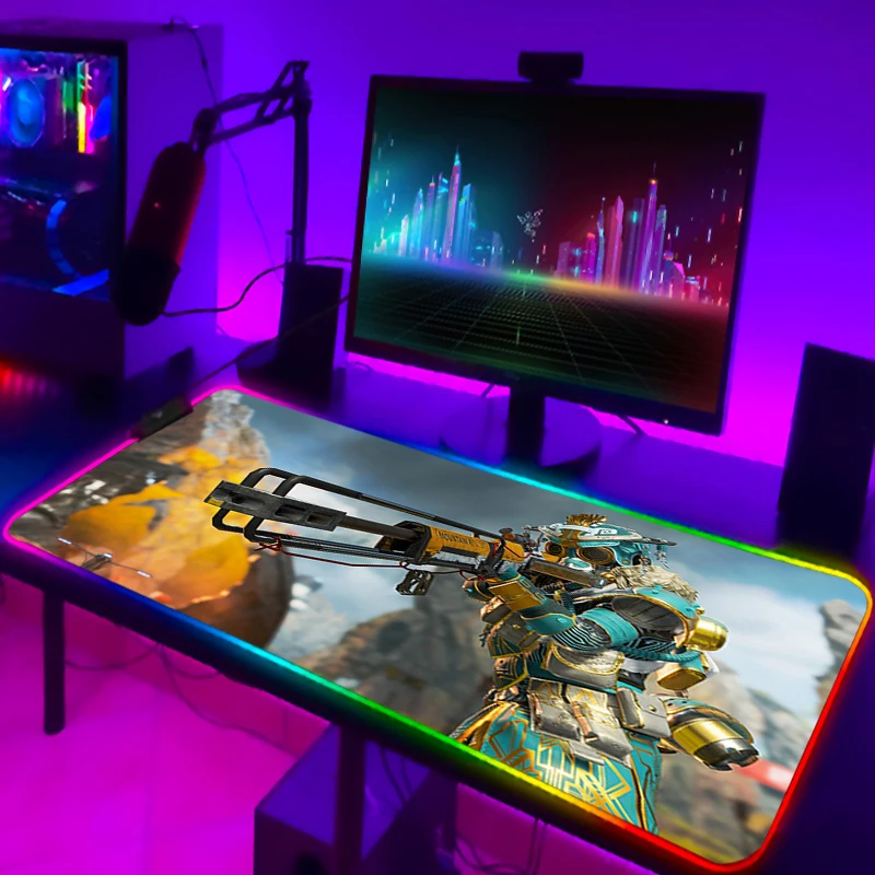 Игровой коврик для мыши RGB Apex Legends, настольная защита, аксессуары для аниме, коврик с подсветкой, Игровая клавиатура, Настольный коврик для компьютерного стола, коврик для мыши, ПК
