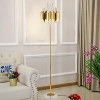 2020 new light luxury modern crystal golden vertical floor lamp led bedroom living room indoor home luxury standing lamp