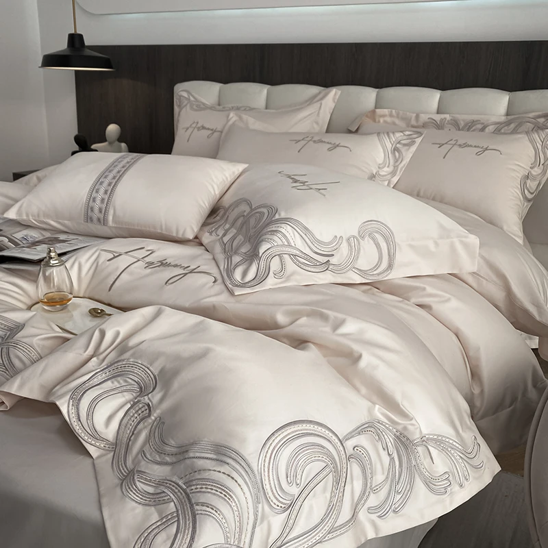 

Luxury 1000TC High Precision Pima Cotton Chic Embroidery Bedding Set Quilt/Duvet Cover Bed Comforter Set Bed Linen Pillowcases