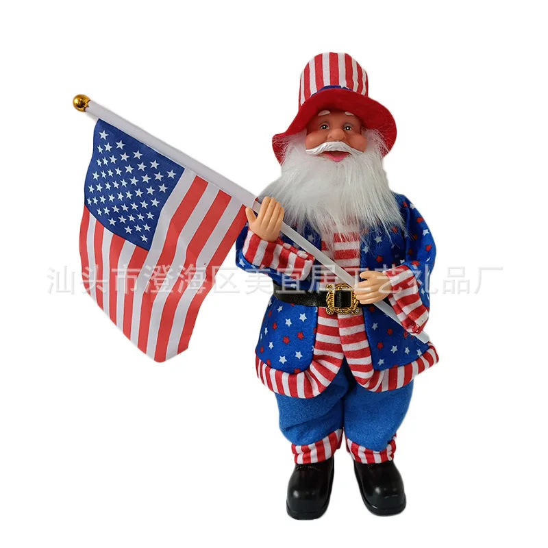 

USA Independence Day Santa Claus Doll Happy American Independence Day Cheer 4th July 2023 Party DIY US National Day Flag Gift