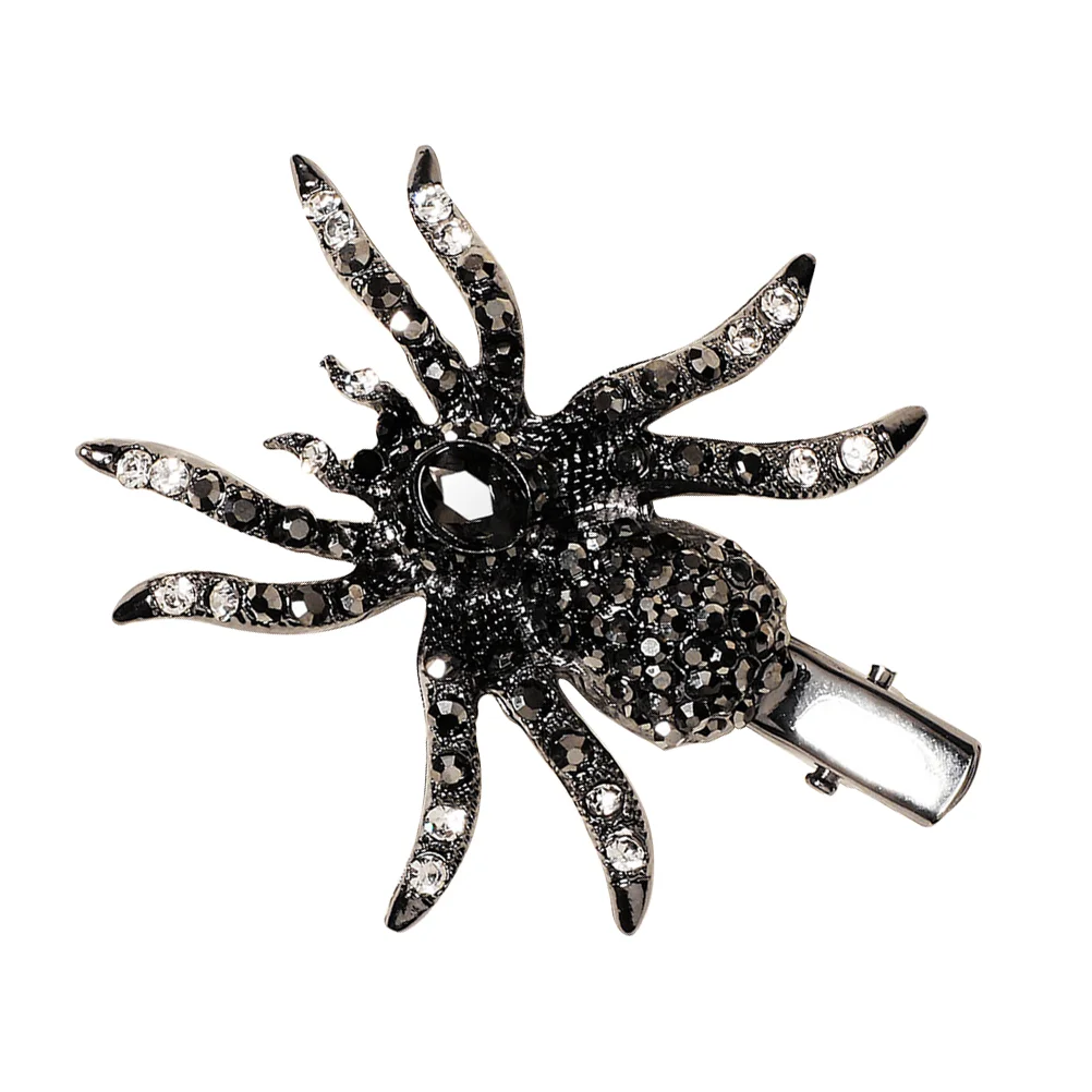 

Spider Hairpin Halloween Decor Supply Prom Rhinestone Clips Alloy Crystal Hairpins