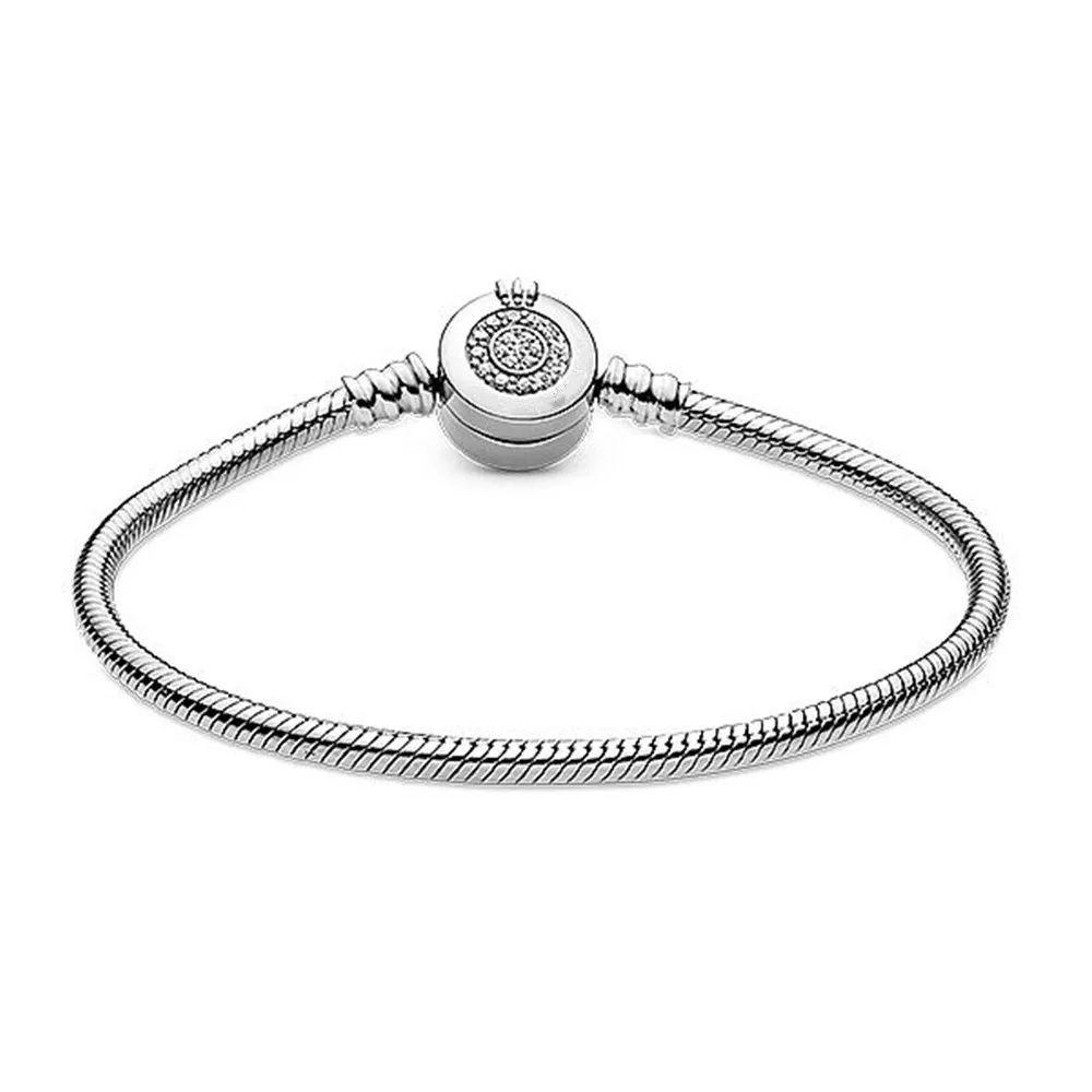 PANDORA-Bracelet à breloques avec logo pour femme, couronne de Rotterdam kling, O Salle, bijoux, cadeau d'anniversaire 2