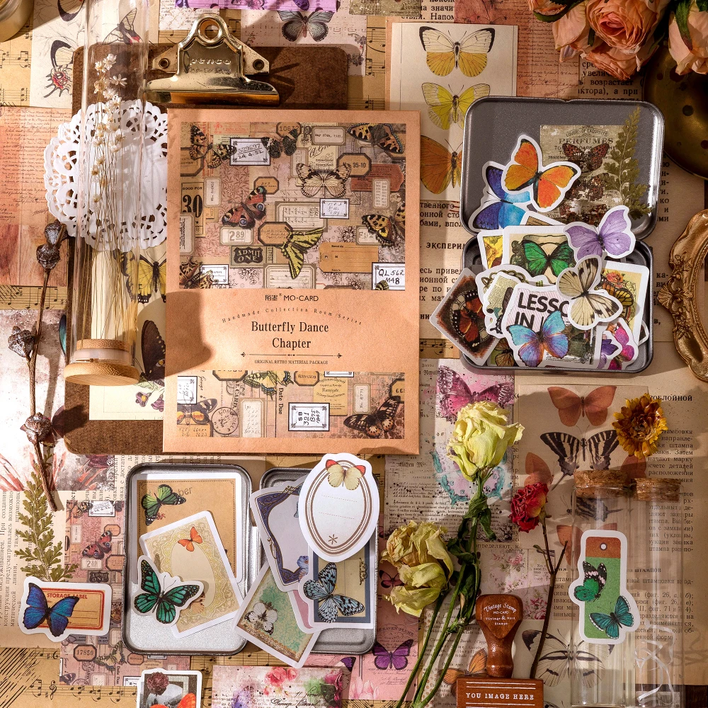 

100pcs/pack Decor Scrapbook Sticker Materials Paper Combo Kit DIY Junk Journal Art Collage Photo Album Vintage Stickers