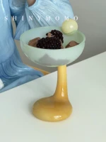 homemade colored glass ice cream bowl cartoon foot cup creative cold drink fruit tea cup oat bowl kawaii mug