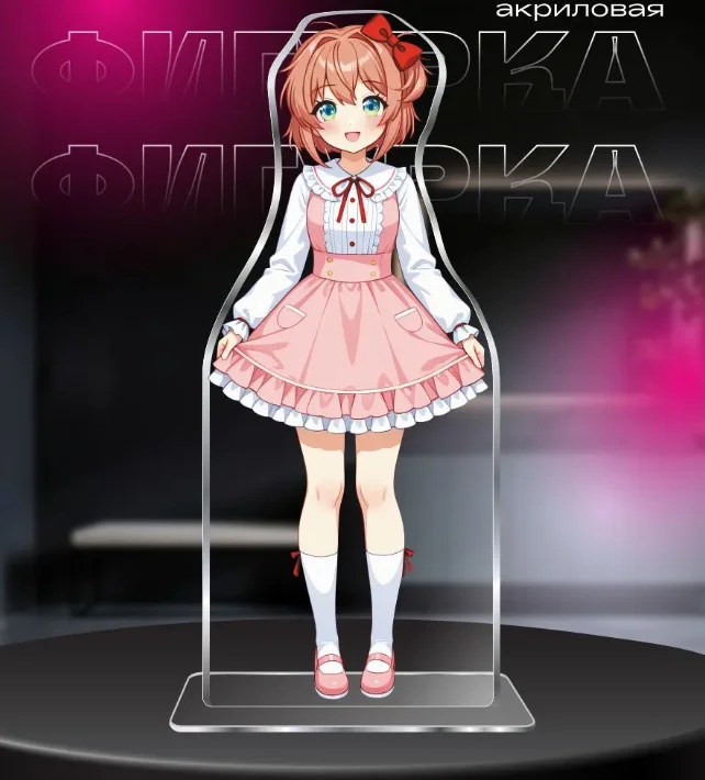 Фото Акриловая подставка для аниме-фигурок Doki Doki Literature Club! с Саёри, Юри, Моникой, Нацуки, коллекционный сувенир с высококачественной печатью №4