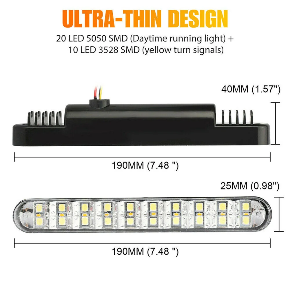 

Day Lamp Car Turn Light 15W 20 5050 SMD+10 3528 SMD 6000K (White) /2000K (Amber) Longlife 2pcs Direct Replacement