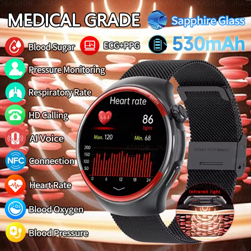 Смарт-часы мужские с пульсометром и тонометром