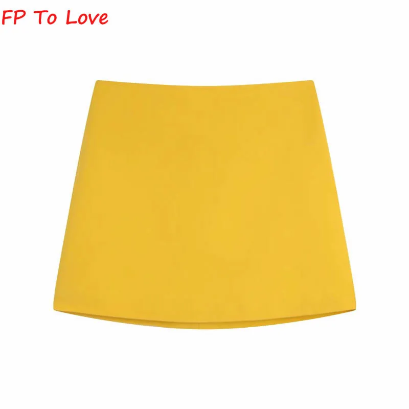 

FP To Love French 2022 Summer High Waist A-line Skirt Slimming One-step Skirt Yellow Short Skirt Female Miniskirt